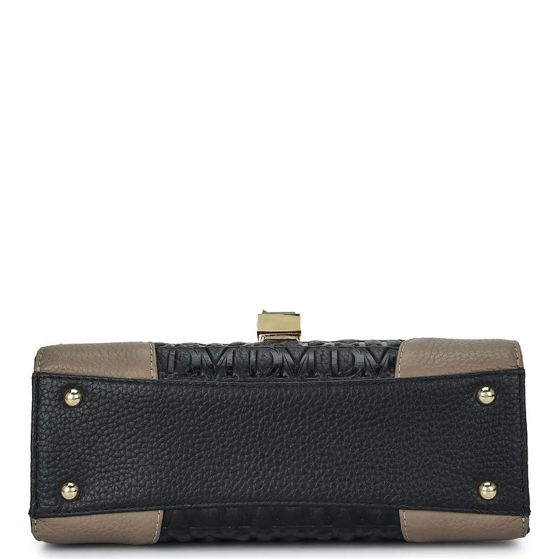 Da Milano Black Small Monogram Leather Shoulder Bag - Black for Women | Best Price UAE